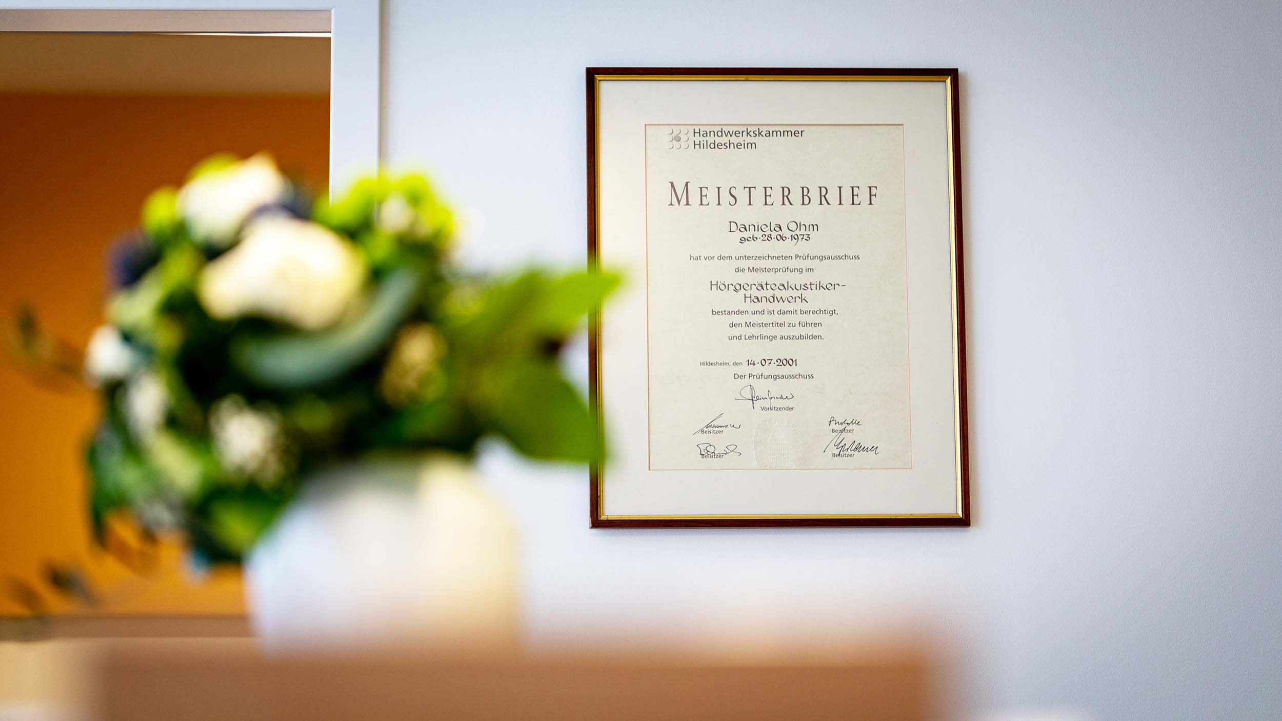 Meisterbrief Daniela Ohm Hörakustiker Hörgeräte Ohm Berlin Adlershof Qualifikationen